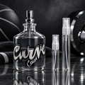 Curve Crush for Men by Liz Claiborne bottle with 5 ml and 10 ml plain clear travel spray vials