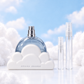 Ariana Grande Cloud EDP bottle with 5 ml and 10 ml plain clear travel spray vials