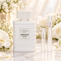 Jo Milano Paris Amalfi Bianco Pour Femme EDP bottle with 5 ml and 10 ml plain clear travel spray vials