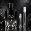 Maison Alhambra Salvo Intense bottle with 5 ml and 10 ml plain clear travel spray vials