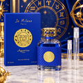 Jo Milano Paris Zodiac Aquarius EDP bottle with box and 5 ml and 10 ml plain clear travel spray vials