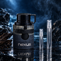 Armaf Odyssey Nexus bottle with 5 ml and 10 ml plain clear travel spray vials